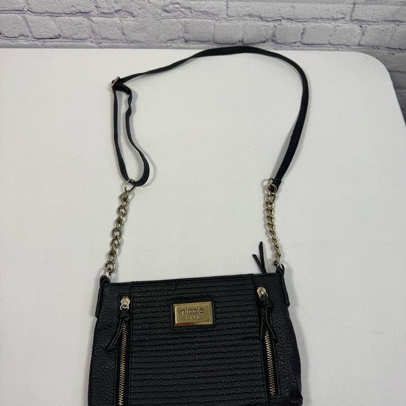 Nicole Miller Handbags - Nicole Miller Black Crossbody Bag with Gold Chain